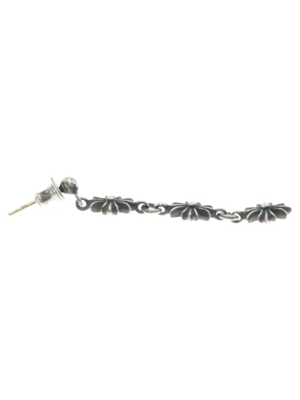 Chrome Hearts Tiny CH Pls 3 Ech Plus 3 Drop Earrings Silver